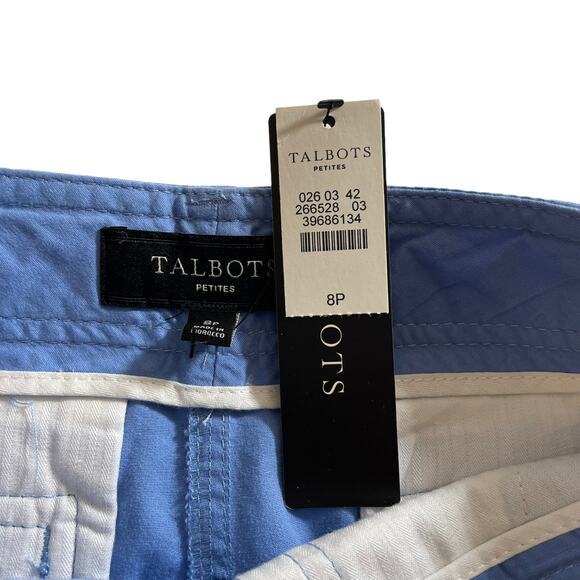 NWT TALBOTS PETITES Women's 100% Cotton Shorts Blue Size Petite 8 New - Picture 8 of 8